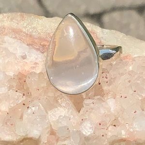 DIVINE LIGHT SELENITE 925 STERLING SILVER RING, SIZE 8